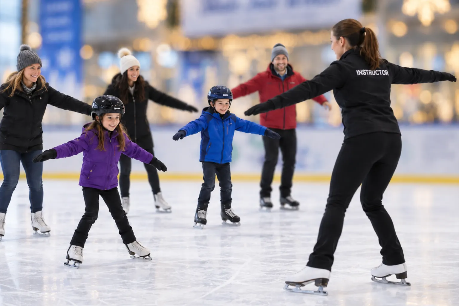 Sfeerimpressie van schaatslessen bij IJSTIJD Haarlem